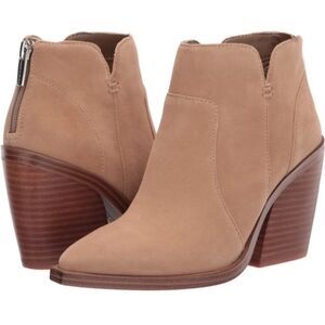Women's Vince Camuto Beige Gradesha Suede Ankle Booties  Size 7/37.5